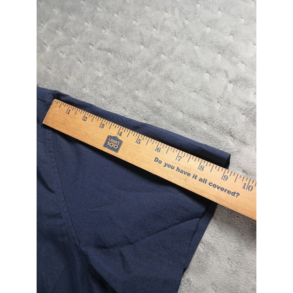 COOFANDY Mens Navy Blue Camp Collar Short Sleeve Button Down Shirt Large Pocket - Picture 5 of 9